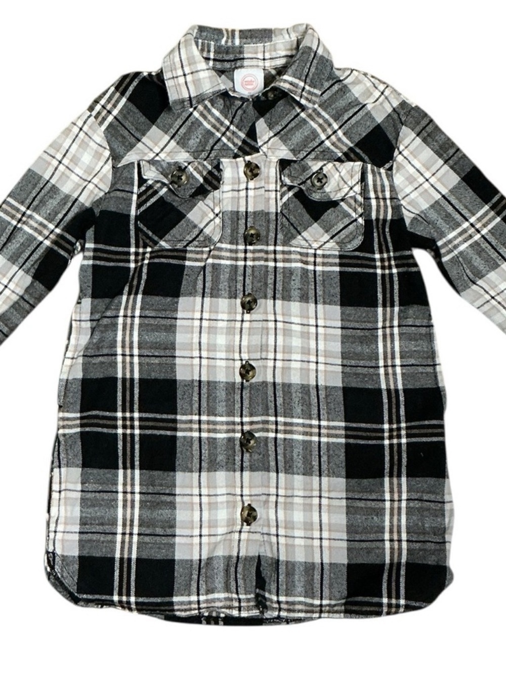 Upcycled Motorcycle Theme Flannel Shirt Dress Appliqué - Picture 2 of 6